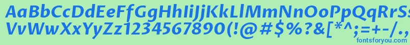 ProzalibreBolditalic Font – Blue Fonts on Green Background