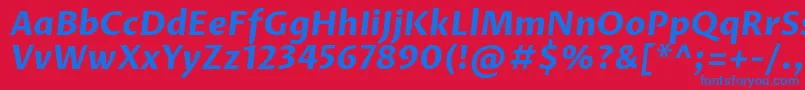 フォントProzalibreBolditalic – 赤い背景に青い文字