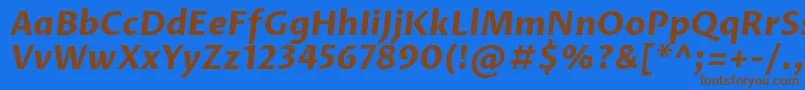 ProzalibreBolditalic Font – Brown Fonts on Blue Background