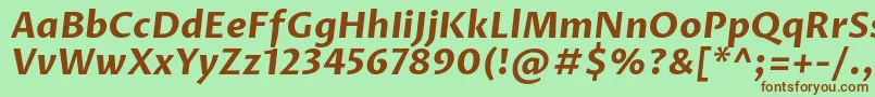 ProzalibreBolditalic Font – Brown Fonts on Green Background