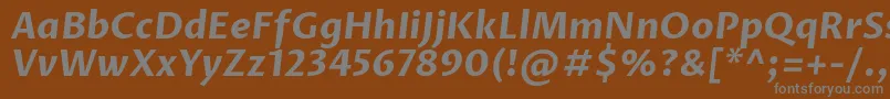 ProzalibreBolditalic-Schriftart – Graue Schriften auf braunem Hintergrund