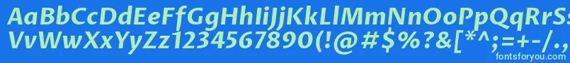 ProzalibreBolditalic Font – Green Fonts on Blue Background