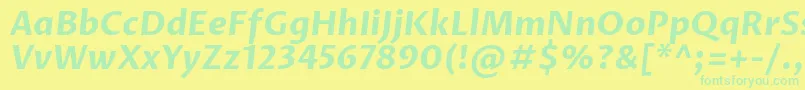 フォントProzalibreBolditalic – 黄色い背景に緑の文字