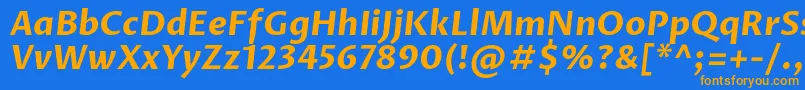ProzalibreBolditalic Font – Orange Fonts on Blue Background