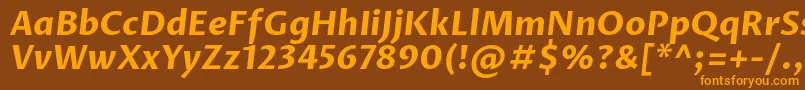 ProzalibreBolditalic Font – Orange Fonts on Brown Background