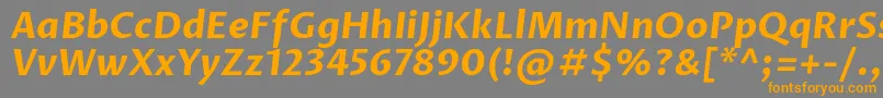 フォントProzalibreBolditalic – オレンジの文字は灰色の背景にあります。