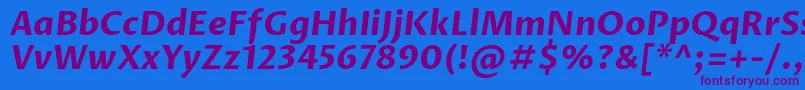 Czcionka ProzalibreBolditalic – fioletowe czcionki na niebieskim tle