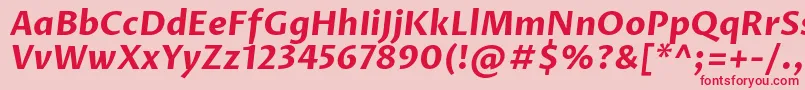ProzalibreBolditalic-Schriftart – Rote Schriften auf rosa Hintergrund