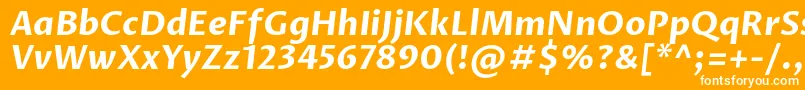 ProzalibreBolditalic-Schriftart – Weiße Schriften auf orangefarbenem Hintergrund