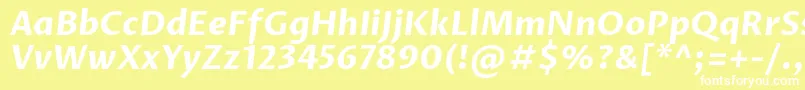 ProzalibreBolditalic Font – White Fonts on Yellow Background