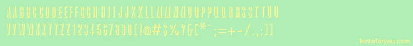 GreatreliefRegular Font – Yellow Fonts on Green Background