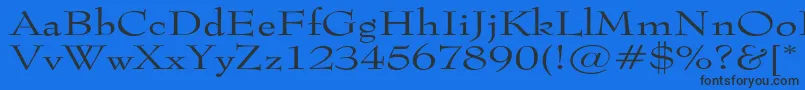 Шрифт Tophatextended – чёрные шрифты на синем фоне