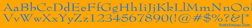 Tophatextended Font – Blue Fonts on Orange Background