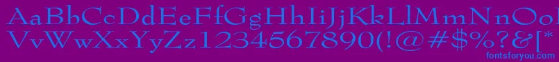 Tophatextended-Schriftart – Blaue Schriften auf violettem Hintergrund