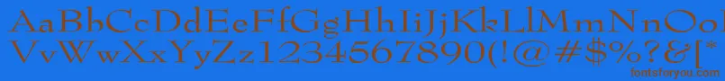 Tophatextended Font – Brown Fonts on Blue Background
