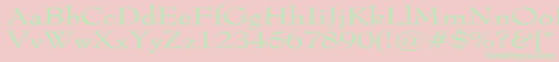 fuente Tophatextended – Fuentes Verdes Sobre Fondo Rosa