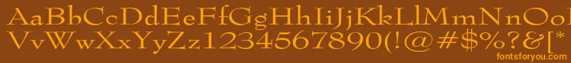Tophatextended Font – Orange Fonts on Brown Background