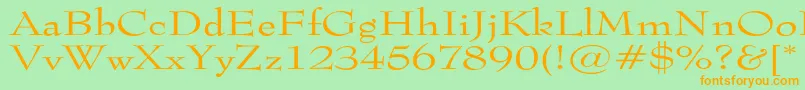 Tophatextended Font – Orange Fonts on Green Background