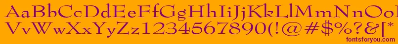 Tophatextended Font – Purple Fonts on Orange Background