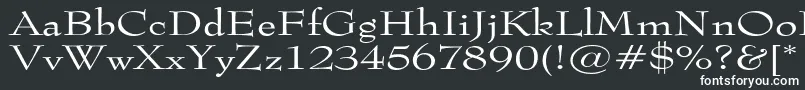 Tophatextended-fontti – valkoiset fontit mustalla taustalla
