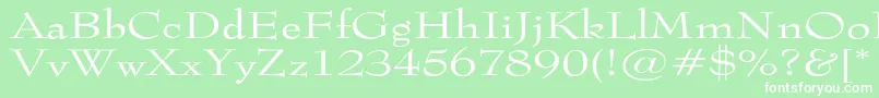 フォントTophatextended – 緑の背景に白い文字
