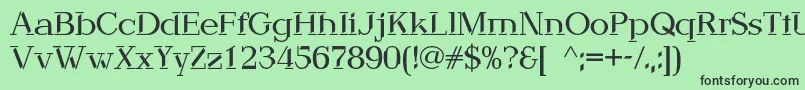 フォントDebbyc – 緑の背景に黒い文字