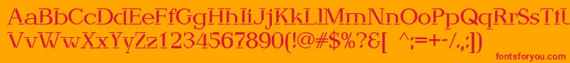 Debbyc Font – Red Fonts on Orange Background
