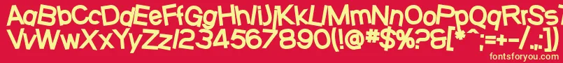 SfBeavertonHeavy-Schriftart – Gelbe Schriften auf rotem Hintergrund