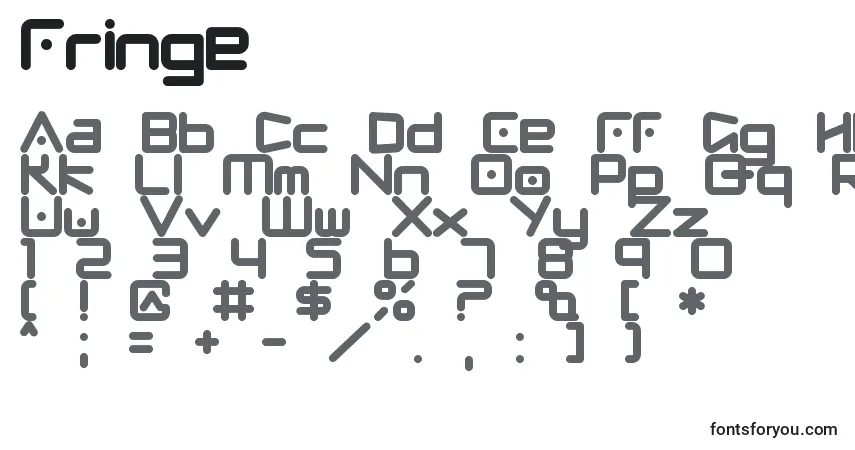 Шрифт Fringe – алфавит, цифры, специальные символы