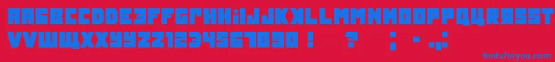 フォントTokarev – 赤い背景に青い文字