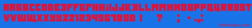 フォントTokarev – 赤い文字の青い背景