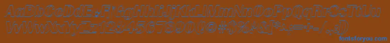 Шрифт GrenobleoutlineItalic – синие шрифты на коричневом фоне