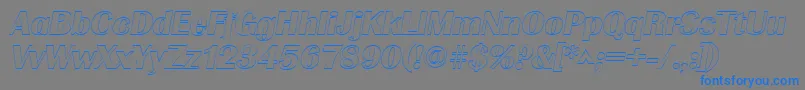 GrenobleoutlineItalic Font – Blue Fonts on Gray Background