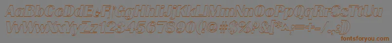 GrenobleoutlineItalic Font – Brown Fonts on Gray Background