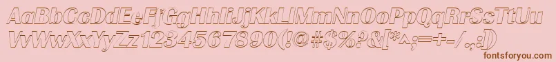 GrenobleoutlineItalic Font – Brown Fonts on Pink Background