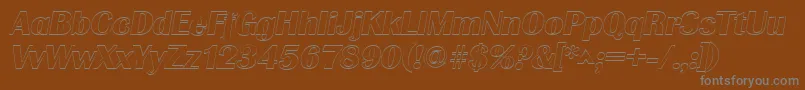 GrenobleoutlineItalic Font – Gray Fonts on Brown Background