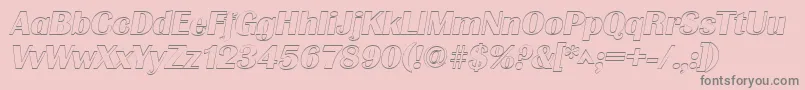 GrenobleoutlineItalic Font – Gray Fonts on Pink Background