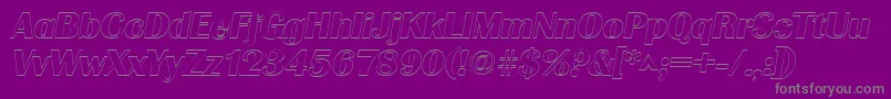 GrenobleoutlineItalic Font – Gray Fonts on Purple Background