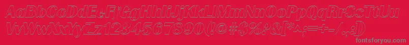 GrenobleoutlineItalic Font – Gray Fonts on Red Background