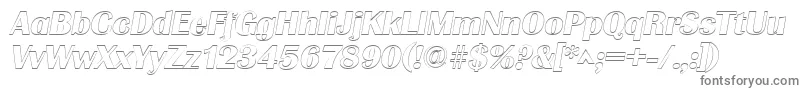 GrenobleoutlineItalic Font – Gray Fonts on White Background