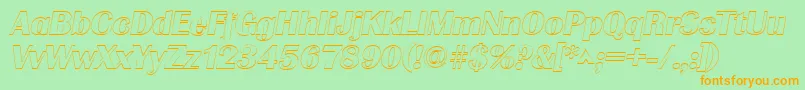 Czcionka GrenobleoutlineItalic – pomarańczowe czcionki na zielonym tle