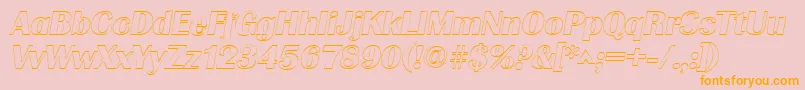 GrenobleoutlineItalic-Schriftart – Orangefarbene Schriften auf rosa Hintergrund