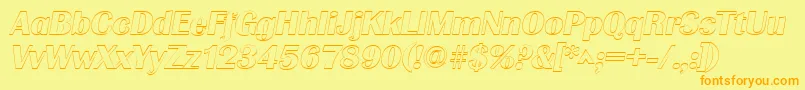 GrenobleoutlineItalic Font – Orange Fonts on Yellow Background