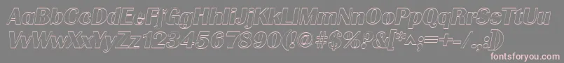 GrenobleoutlineItalic Font – Pink Fonts on Gray Background