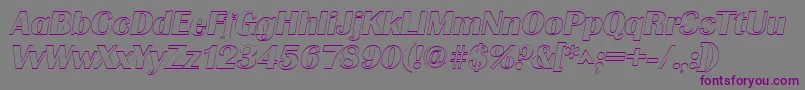 fuente GrenobleoutlineItalic – Fuentes Moradas Sobre Fondo Gris