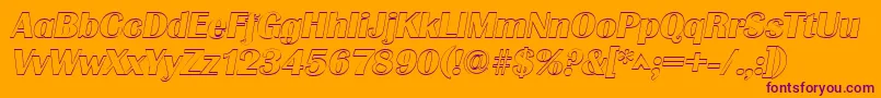 GrenobleoutlineItalic Font – Purple Fonts on Orange Background