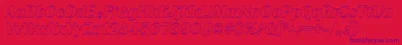 GrenobleoutlineItalic Font – Purple Fonts on Red Background