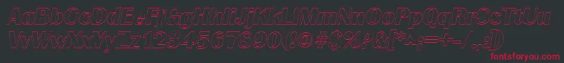 GrenobleoutlineItalic Font – Red Fonts on Black Background