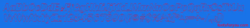 GrenobleoutlineItalic Font – Red Fonts on Blue Background
