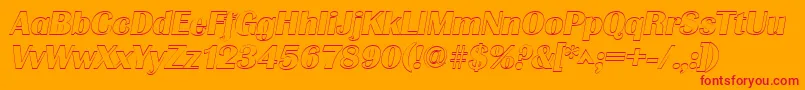 GrenobleoutlineItalic Font – Red Fonts on Orange Background